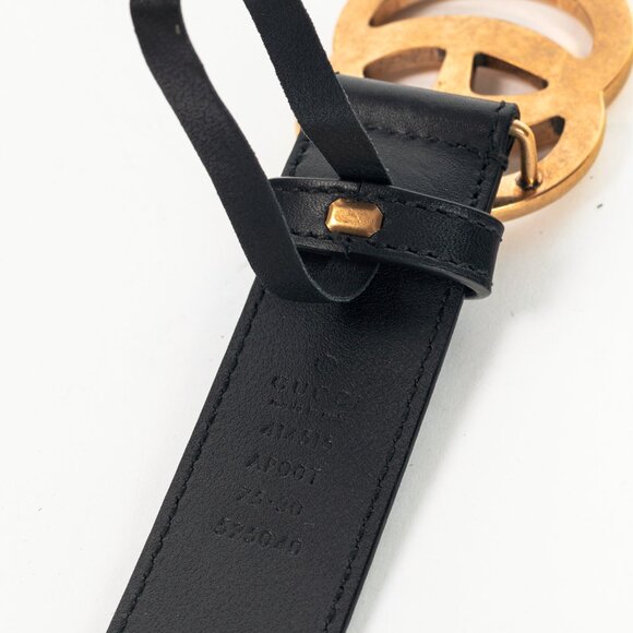 Gucci GG Marmont Black Leather Thin Belt - Picture 4 of 4